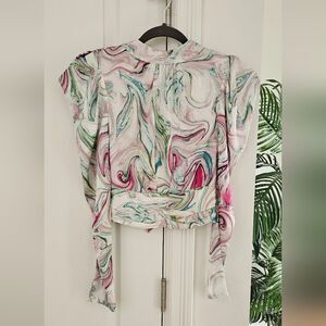 Nwt Open Back Abstract Swirl Women's Top